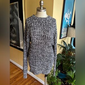 vintage marled black and white sweater